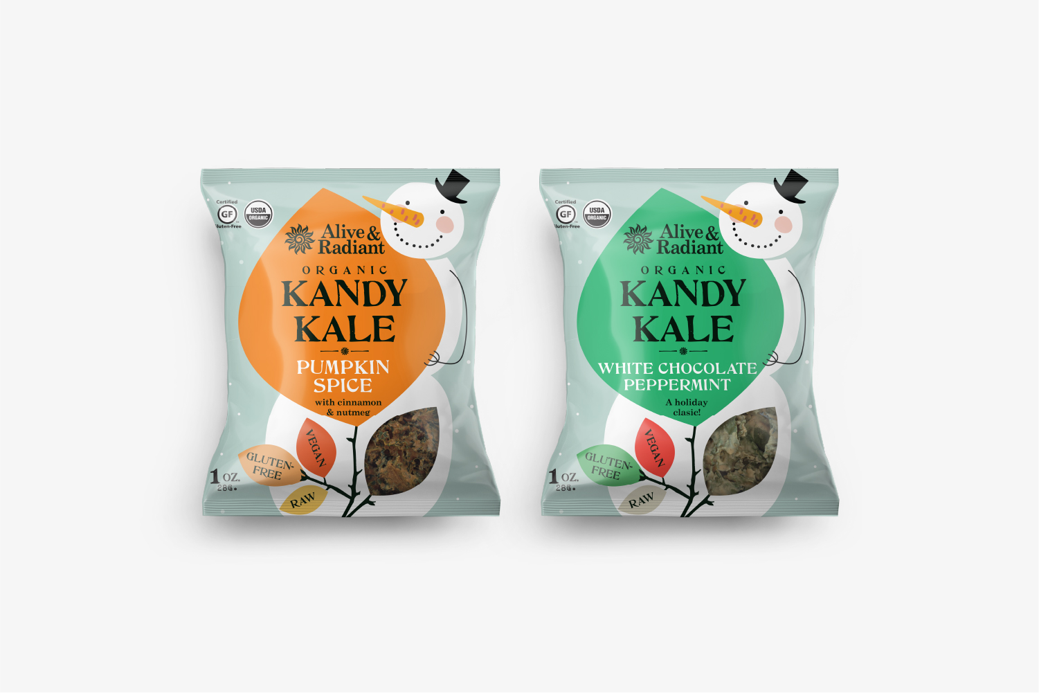 Alternate Kandy Kale concept for holiday—pumpkin spice and white chocolate peppermint