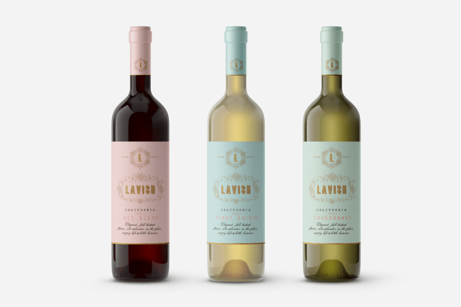 Lavish Brand packaging concepts from Juli Shore Design before name changed to Belle Ambiance.