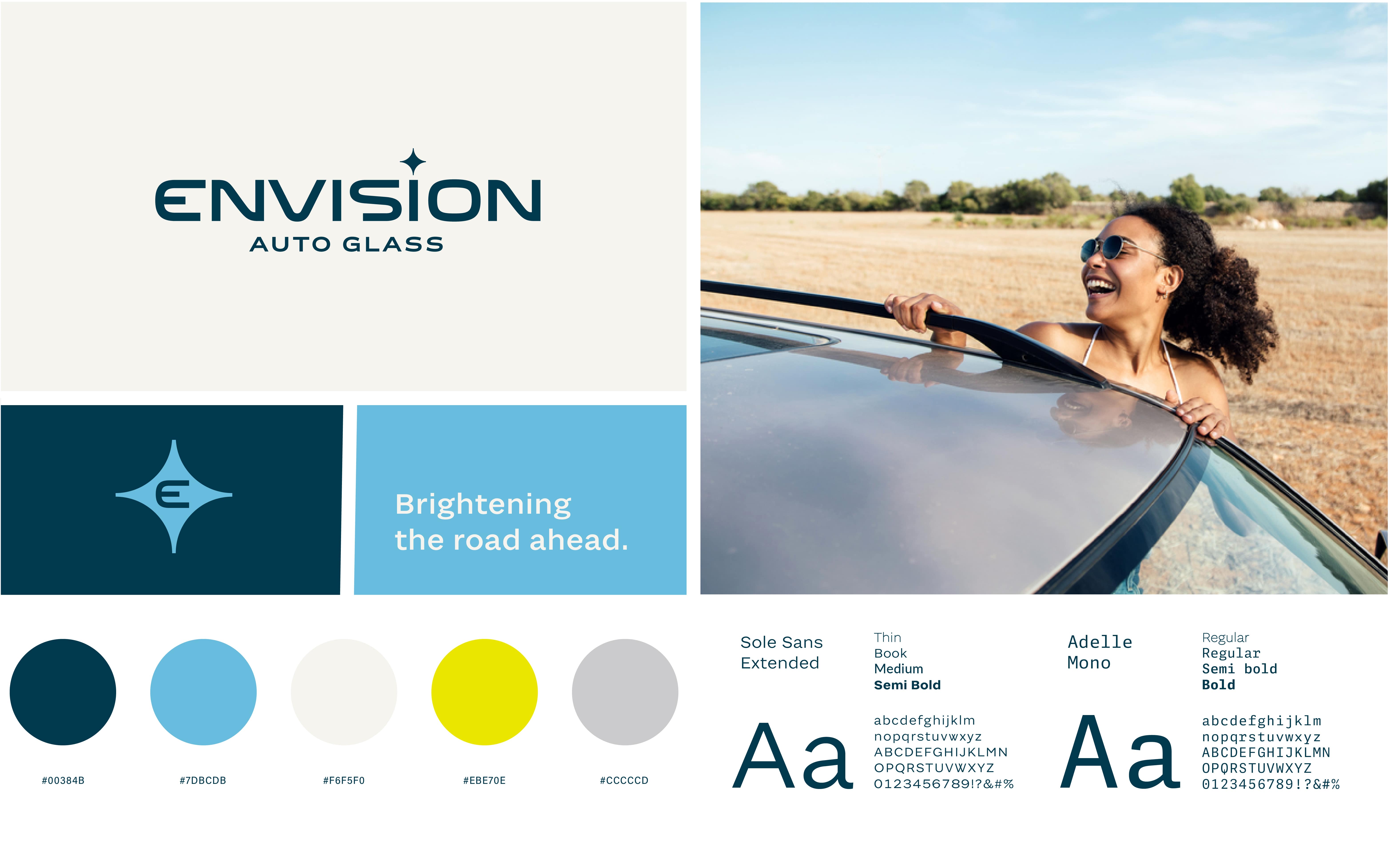 Envision Auto Glass brand identity developed by Juli Shore Design