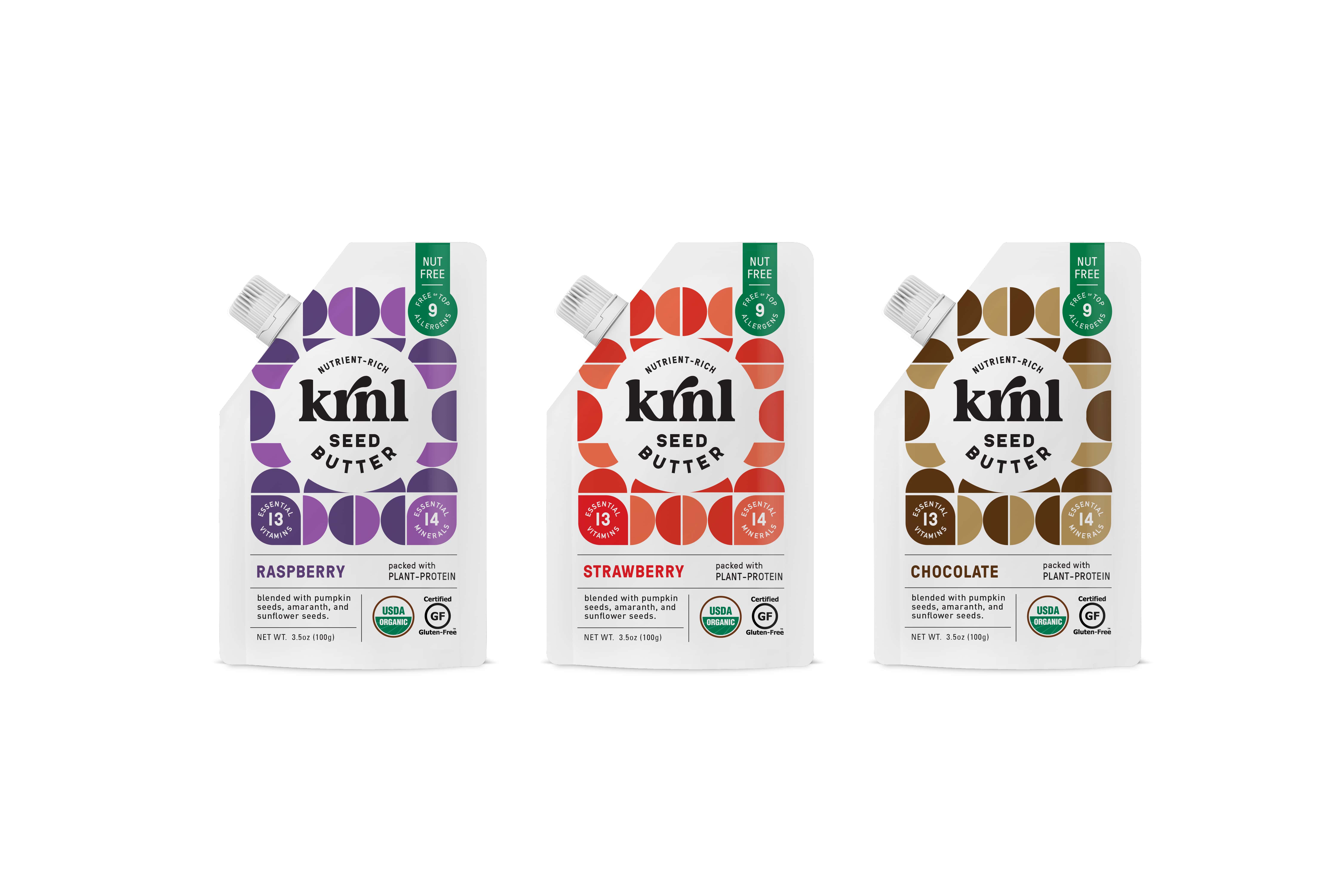 Alternate KRNL brand and packaging design. A modern take inspired by tribal pattern.