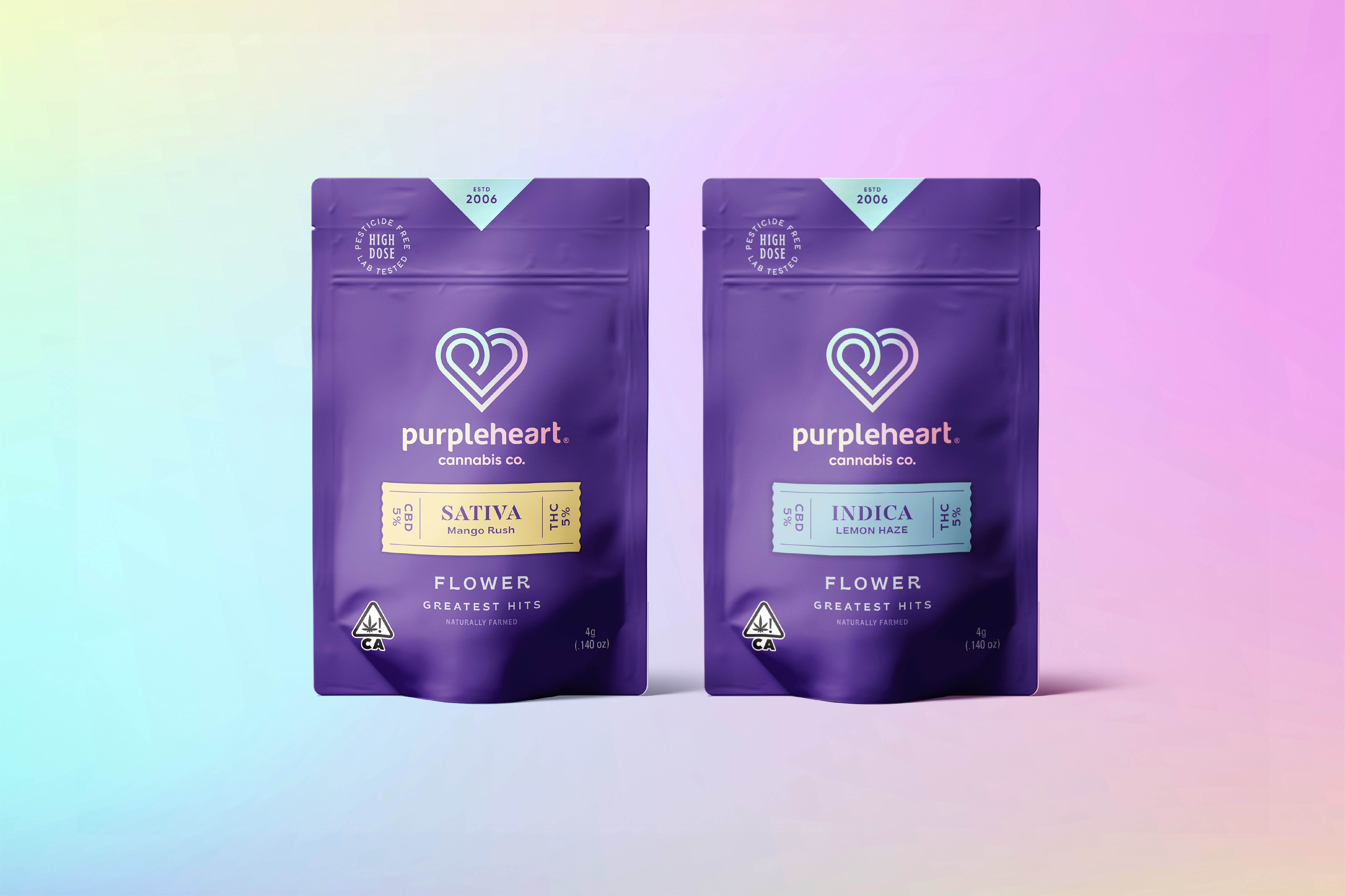 Purple Heart Greatest Hits flower pouches - designed by Juli Shore Design. 