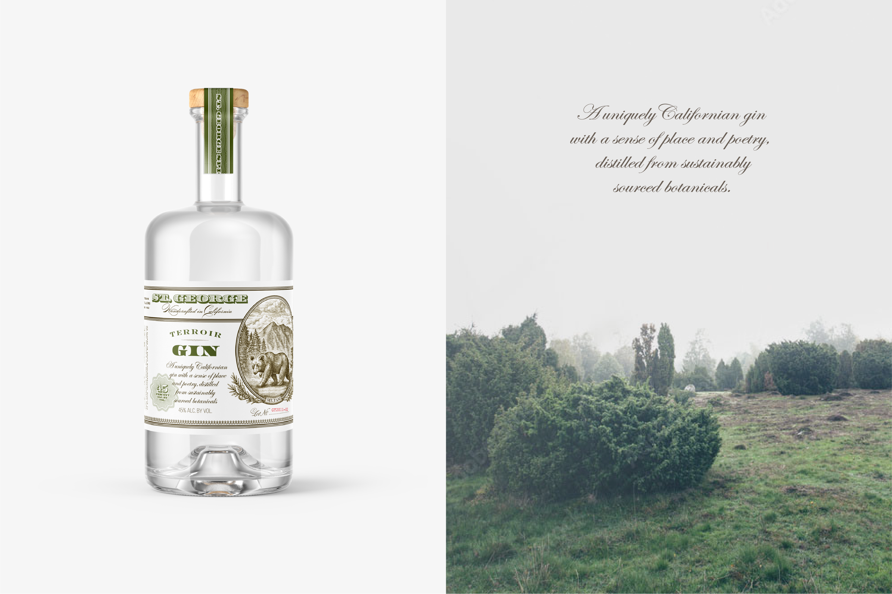 St. George Spirits Terroir Gin distilled from sustainably sourced Juniper botanicals.